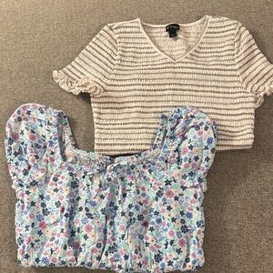 5/$15- Floral and Striped Kids Tops Set